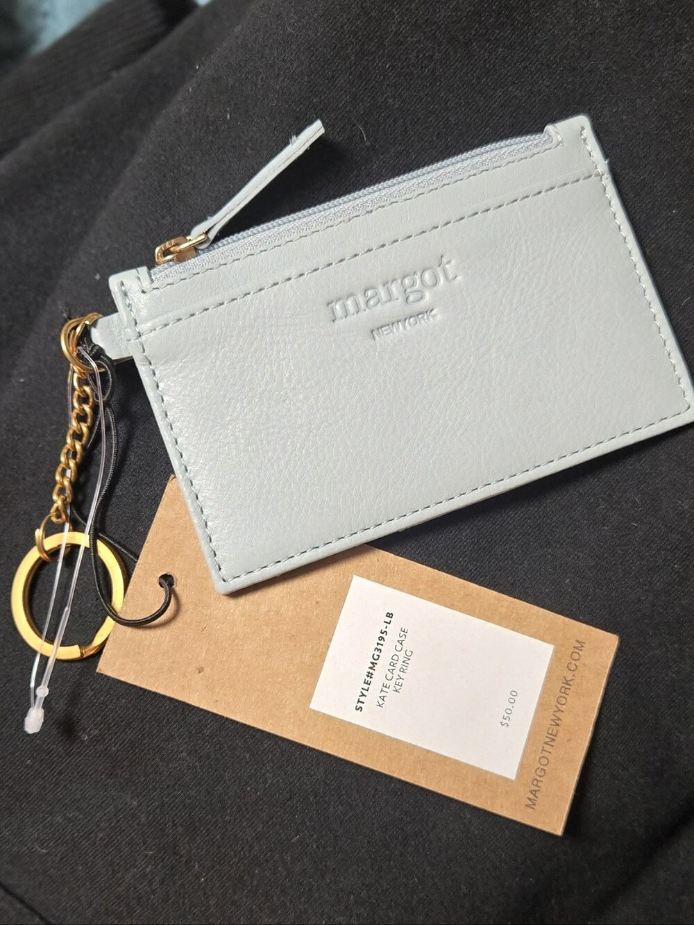 New Margot New York Genuine Leather Kate Card Case Key Ring